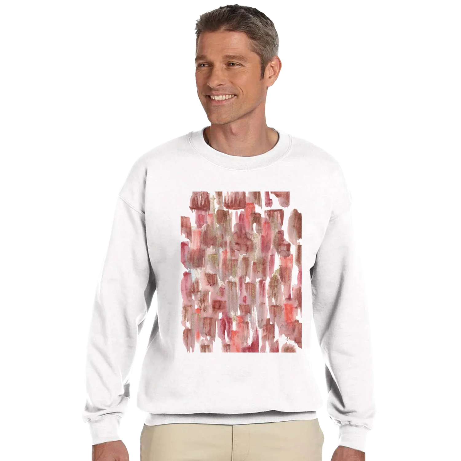 Sweatshirt Unisexe Classique Terracotta Waves – Impression Artistique Multicolore - Laure Leprince - Artiste Peintre