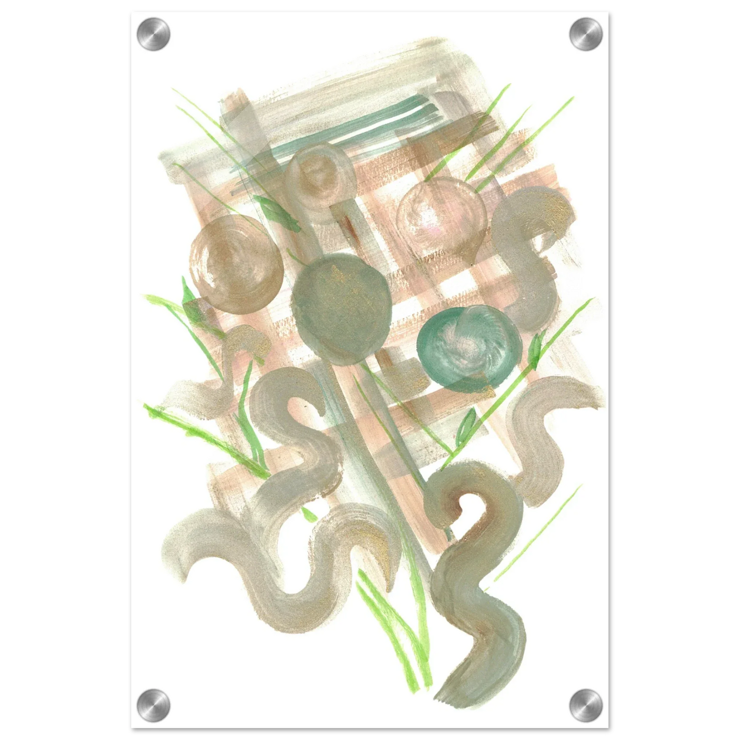 Impression sur acrylique brillante Moss Geometry | Art contemporain par Laure Leprince - Laure Leprince - Artiste Peintre