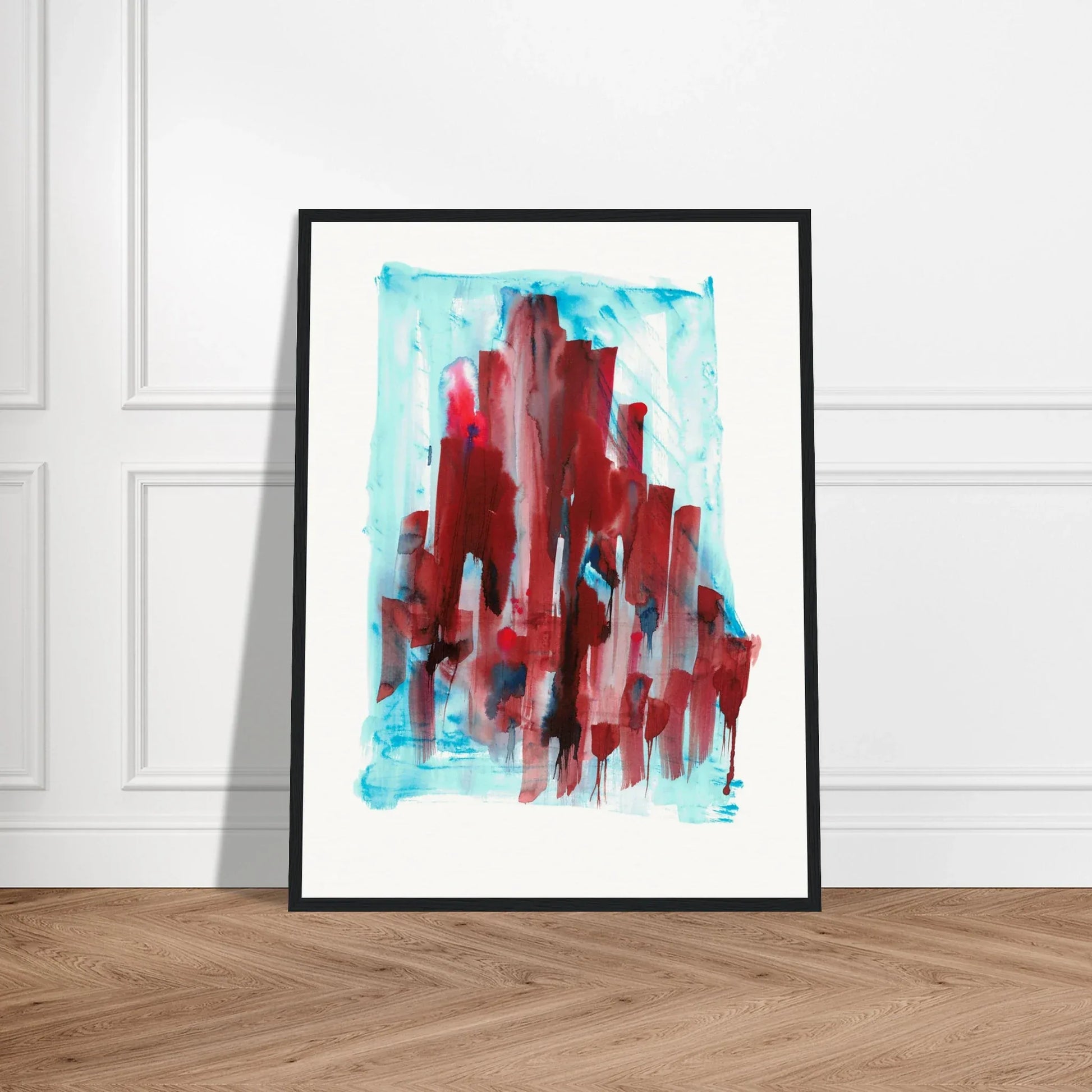 Affiche Encadrée Museum-Quality Matte Paper Wooden Framed Crimson Tower - Laure Leprince - Artiste Peintre