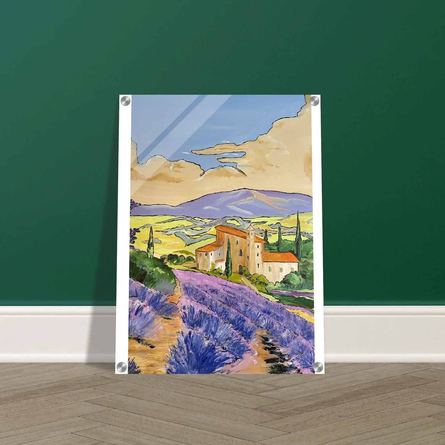 Impression sur acrylique brillante Mas en Provence | Art contemporain par Laure Leprince - Laure Leprince - Artiste Peintre