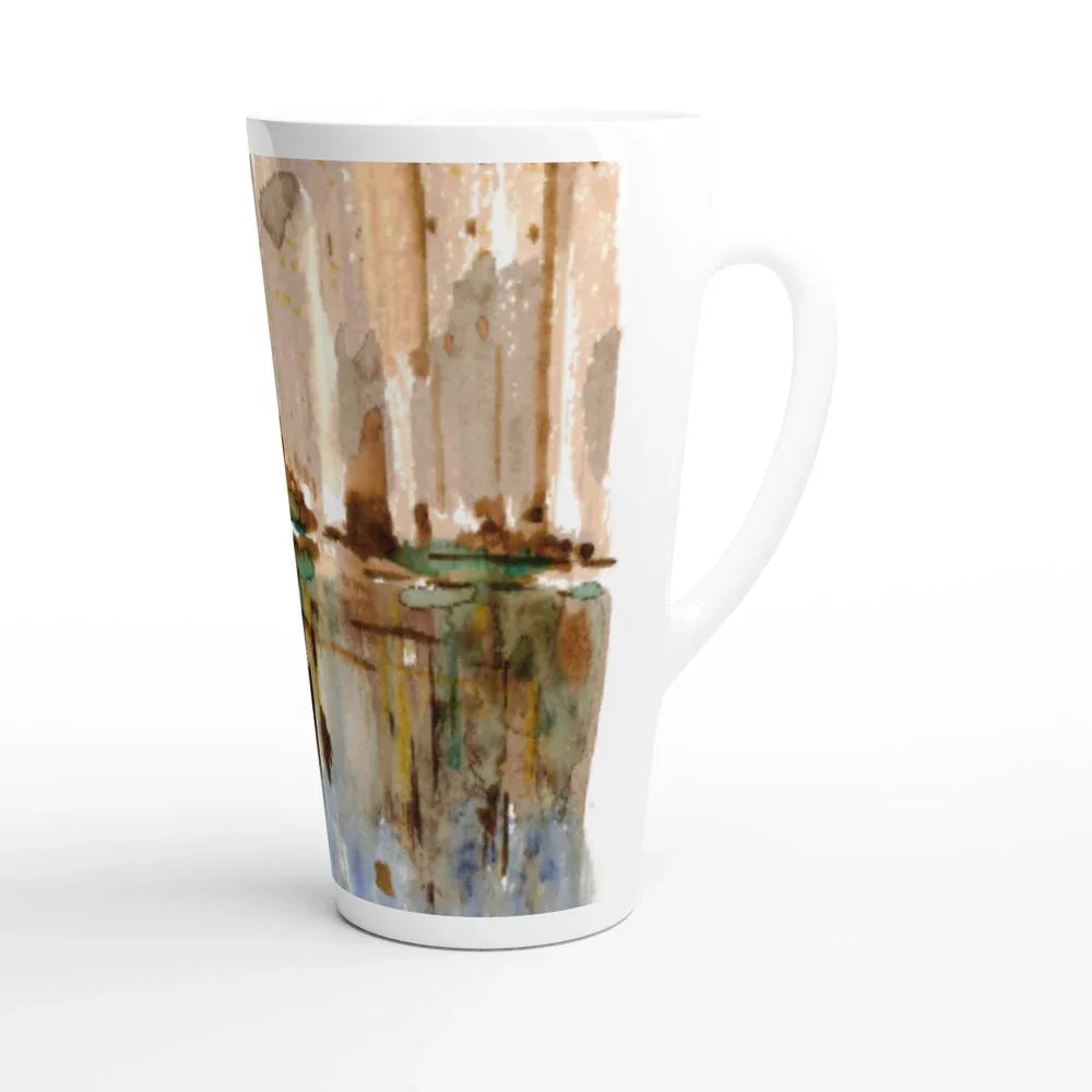 Mug à Latte en Céramique Blanche 500 ml City – Élégant, durable et brillant - Laure Leprince - Artiste Peintre