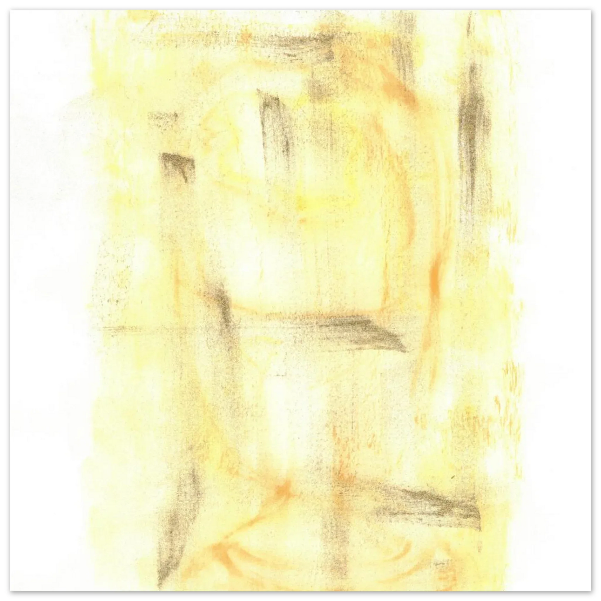 Abstract Gold & Charcoal Aura Poster - Premium Matte Paper Art Print - Laure Leprince - Artiste Peintre
