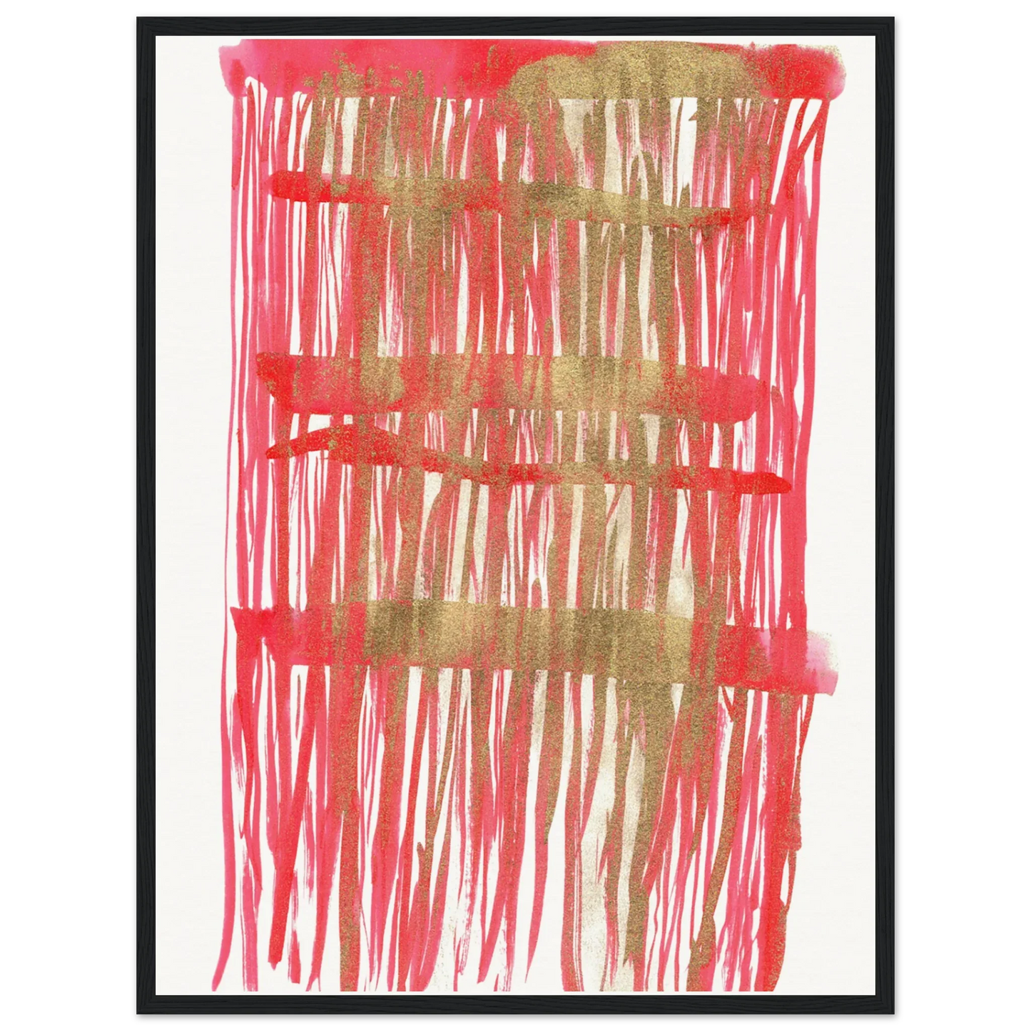 Affiche Encadrée Museum-Quality Matte Paper Wooden Framed Poste Red Waves - Laure Leprince - Artiste Peintre
