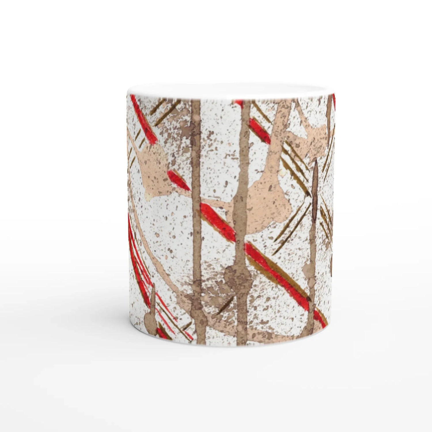 Mug en céramique blanche 33 cl particules – Brillant, compatible lave-vaisselle et micro-ondes - Laure Leprince - Artiste Peintre