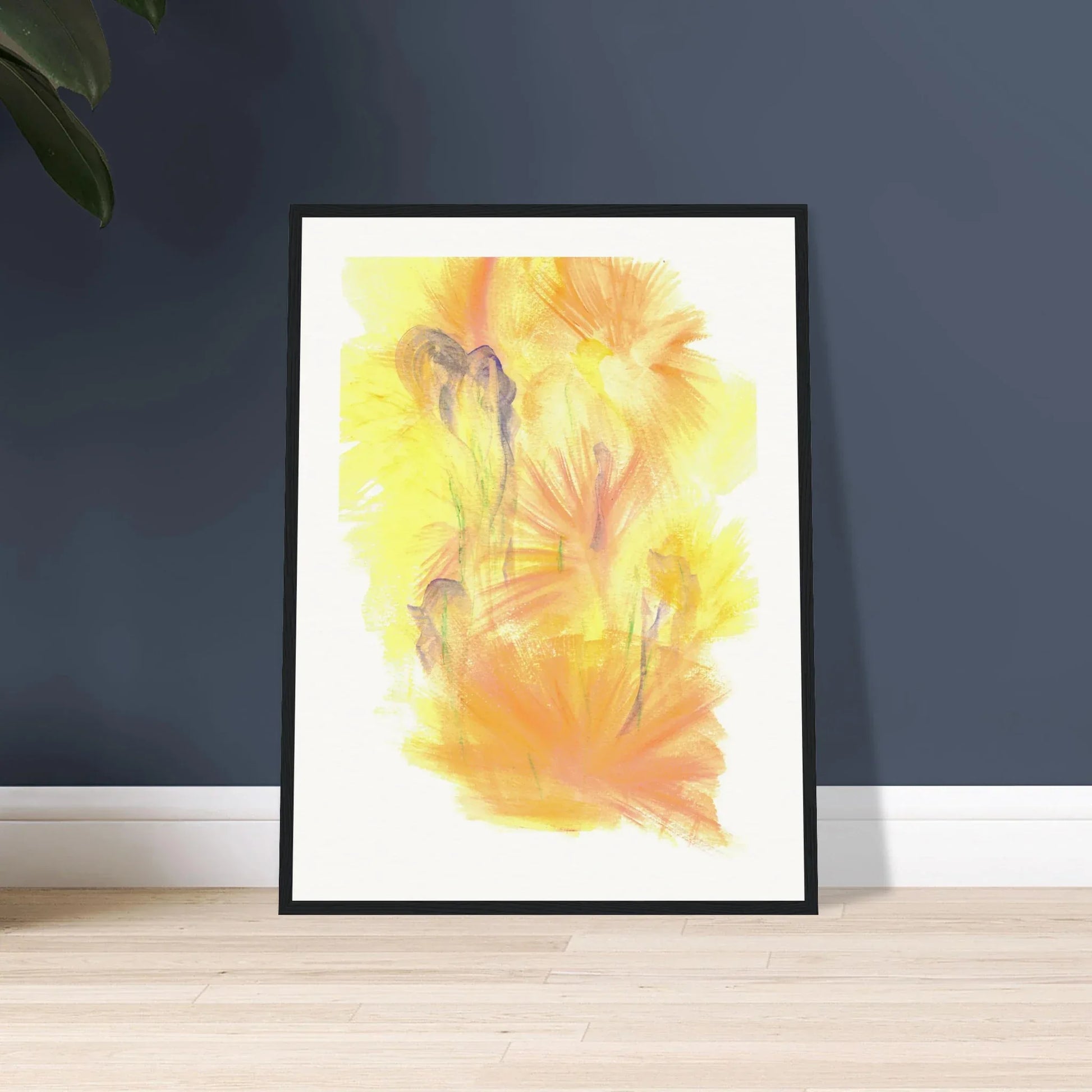 Affiche Encadrée Museum-Quality Matte Paper Wooden Framed Poste Blue Swirls - Laure Leprince - Artiste Peintre