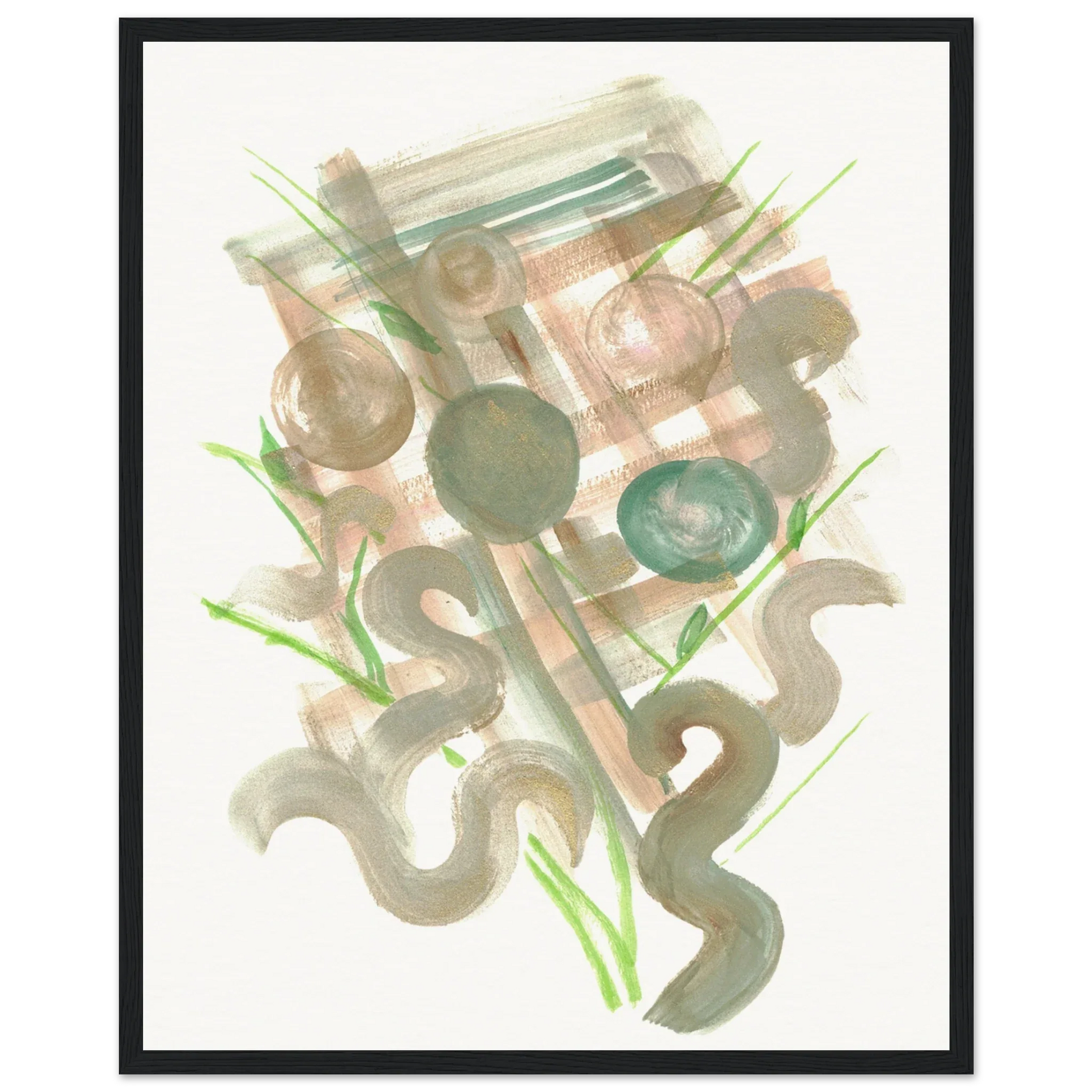 Affiche Encadrée Museum-Quality Matte Paper Wooden Framed Moss Geometry - Laure Leprince - Artiste Peintre