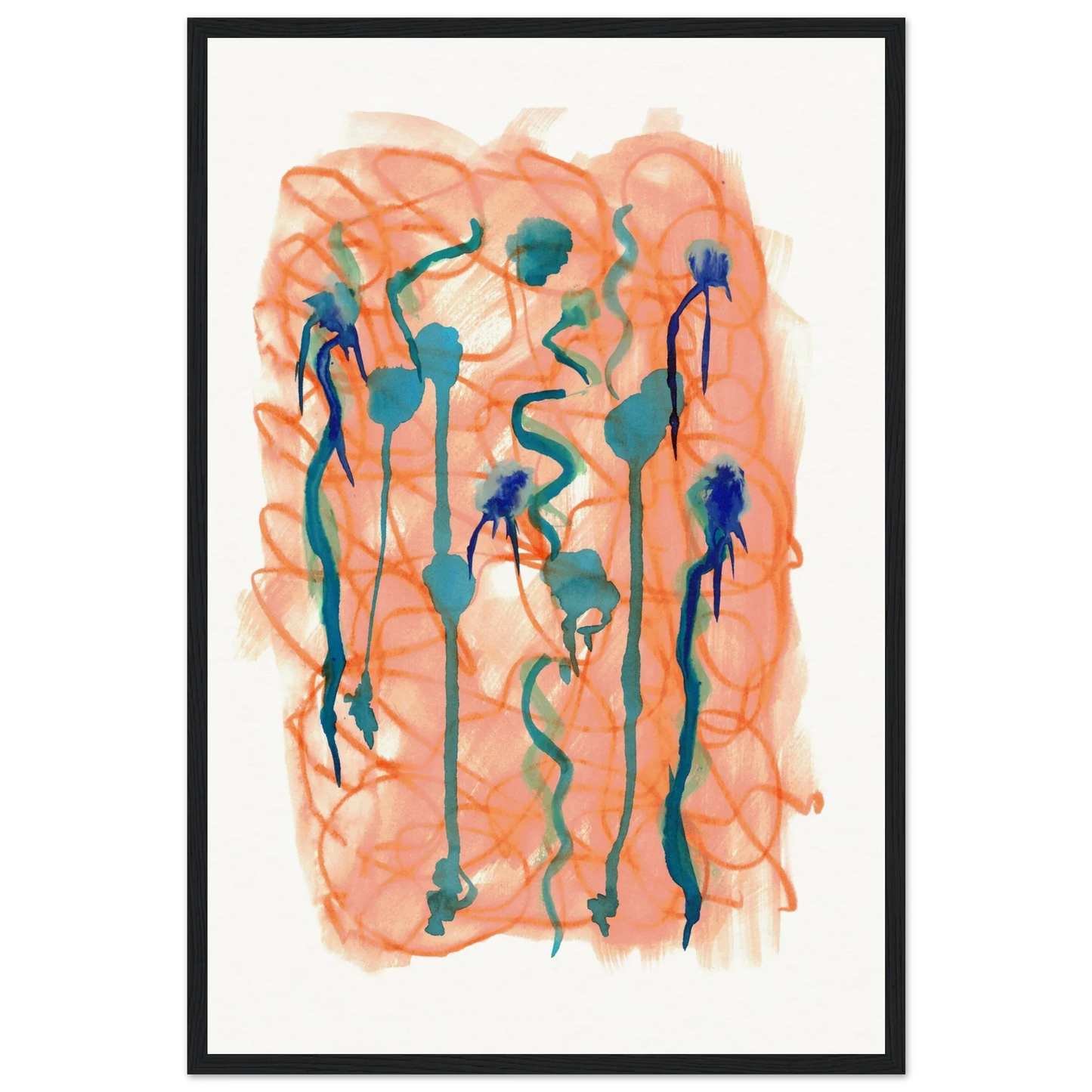 Affiche Encadrée Museum-Quality Matte Paper Wooden Framed Saphir Ambre - Laure Leprince - Artiste Peintre