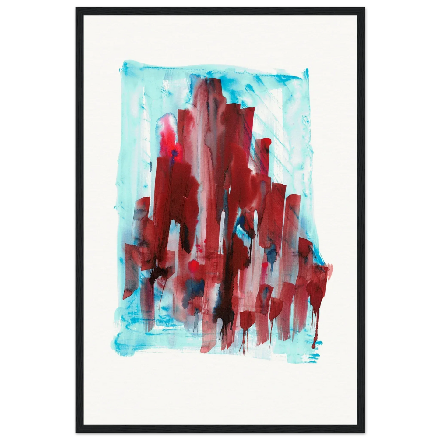 Affiche Encadrée Museum-Quality Matte Paper Wooden Framed Crimson Tower - Laure Leprince - Artiste Peintre