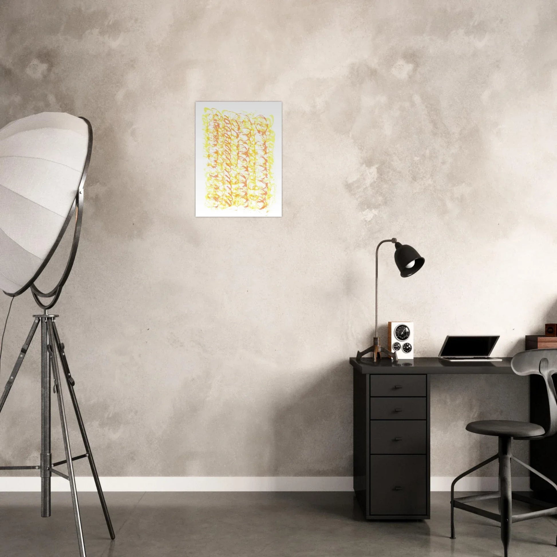 Affiche premium sur papier mat Yellow Waves – Art mural de qualité supérieure - Laure Leprince - Artiste Peintre