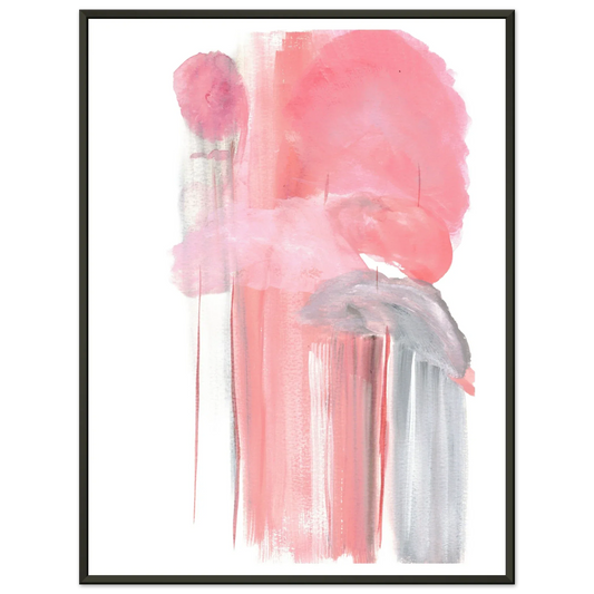 Aquarelle Encadrée Aluminium Élégant – Par l'Artiste Laure Leprince Blush Cascade - Laure Leprince - Artiste Peintre