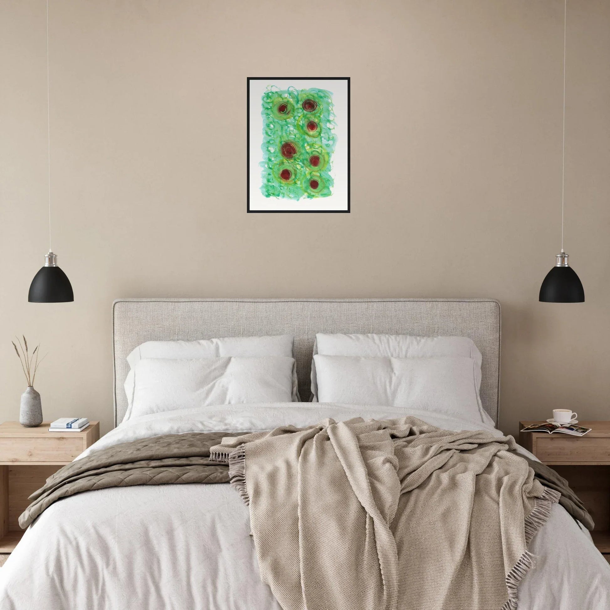 Affiche Encadrée Museum-Quality Matte Paper Wooden Framed Green Echo - Laure Leprince - Artiste Peintre