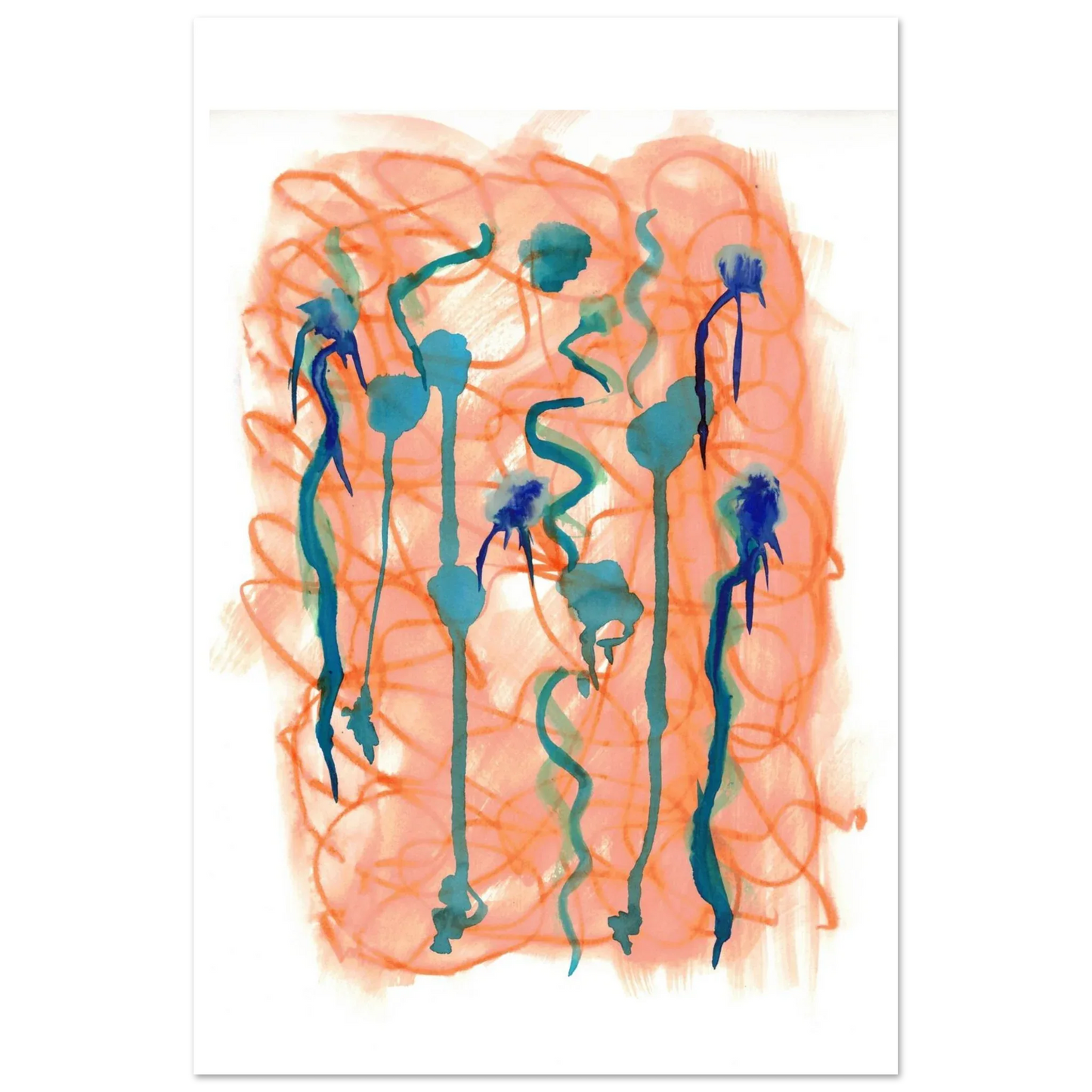 Premium Matte Paper Poster Aquarelle Originale RDJ3-8 - Laure Leprince - Artiste Peintre