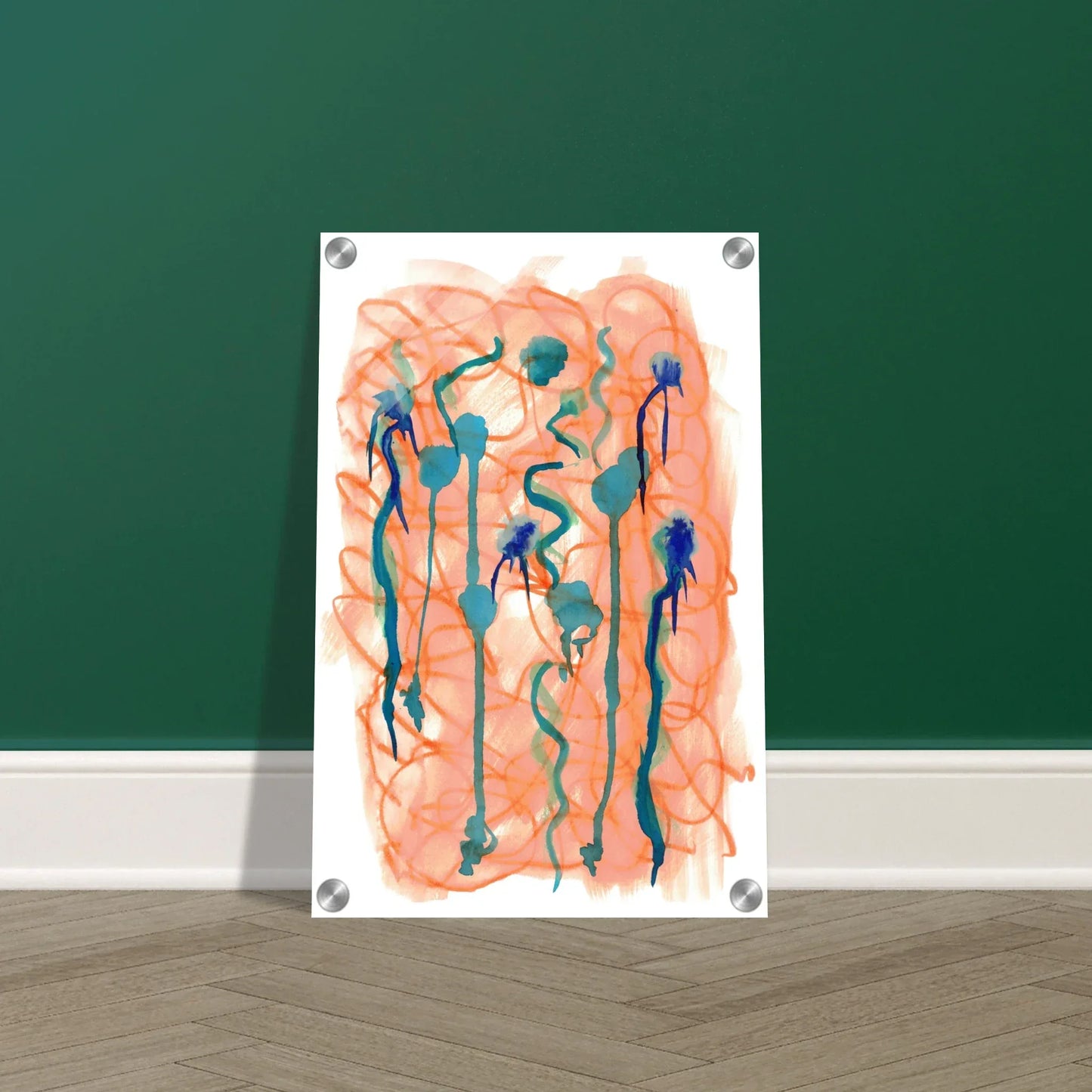 impression sur acrylique brillante Saphir Ambre contemporain par Laure Leprince - Laure Leprince - Artiste Peintre