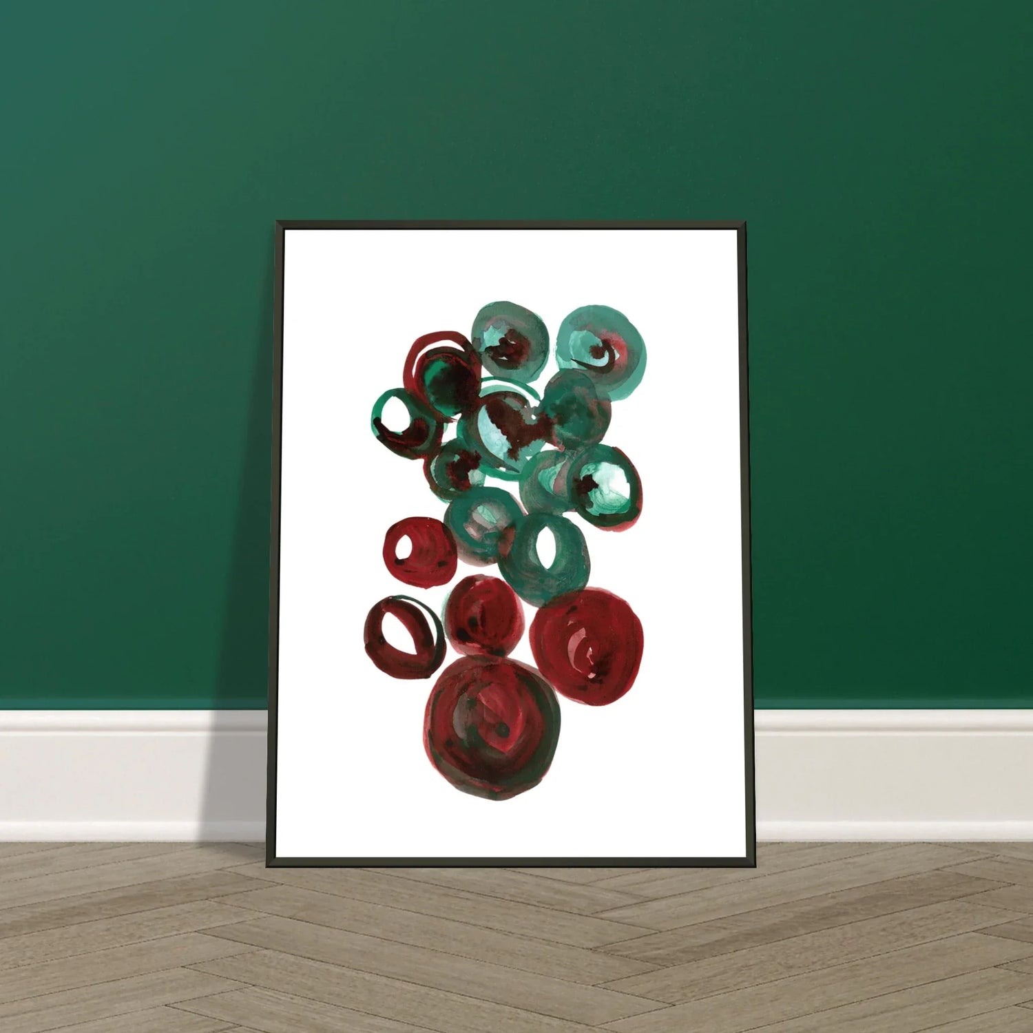 Classic Semi-Glossy Paper Metal Framed Poste Resonance Emeraude - Laure Leprince - Artiste Peintre