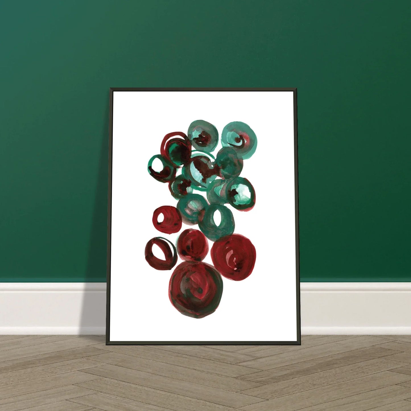 Classic Semi-Glossy Paper Metal Framed Poste Resonance Emeraude - Laure Leprince - Artiste Peintre