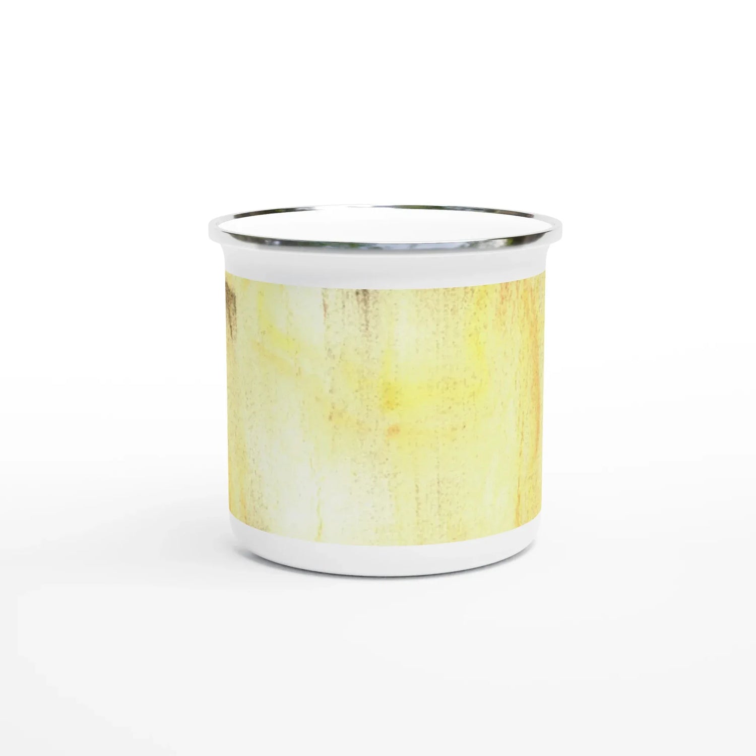 Mug en émail blanc 35 cl City Golden Haze – Léger, vintage et résistant - Laure Leprince - Artiste Peintre