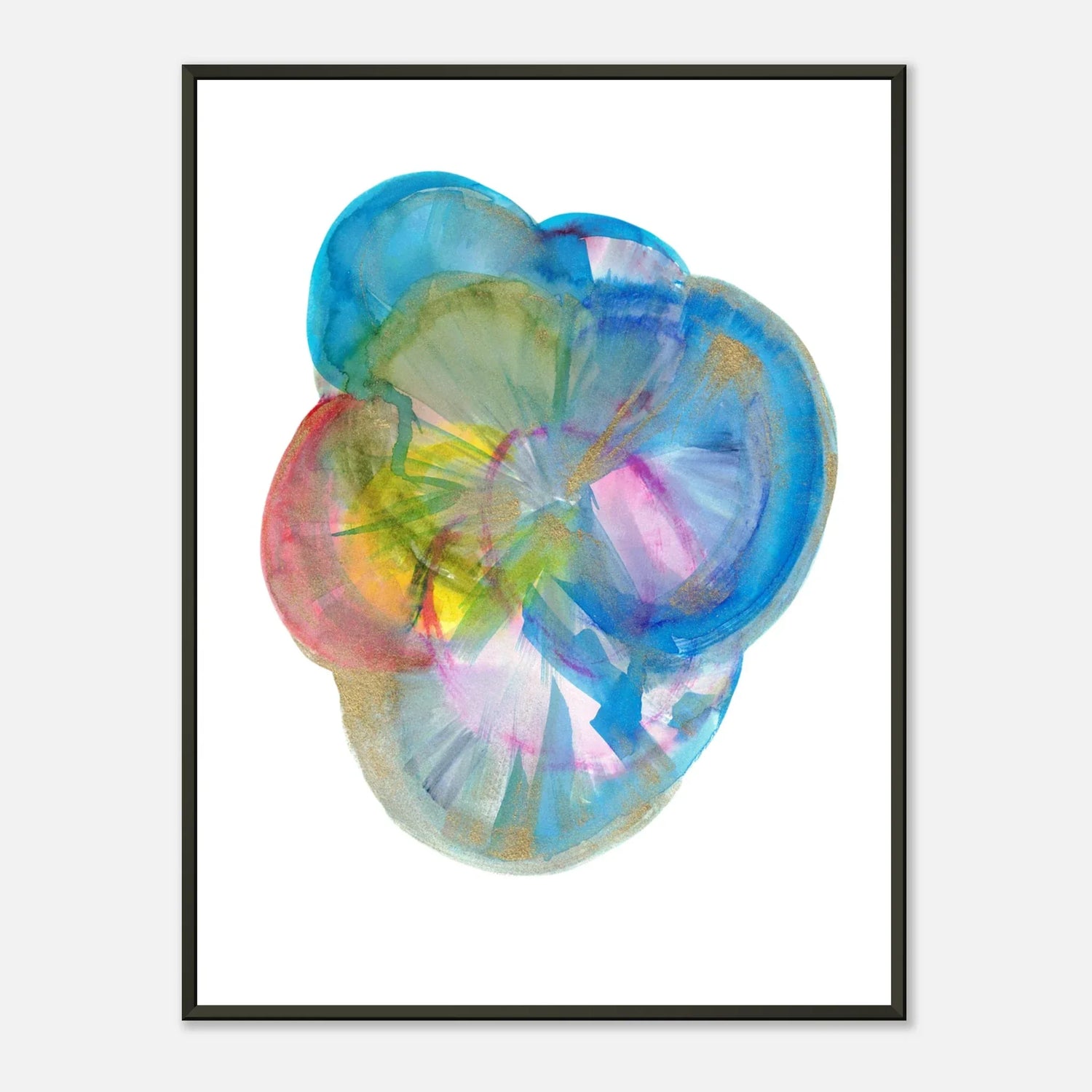Classic Semi-Glossy Paper Metal Framed Poste Crystal Bloom - Laure Leprince - Artiste Peintre