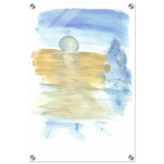 Impression sur acrylique brillante Blue Horizon | Art contemporain par Laure Leprince - Laure Leprince - Artiste Peintre