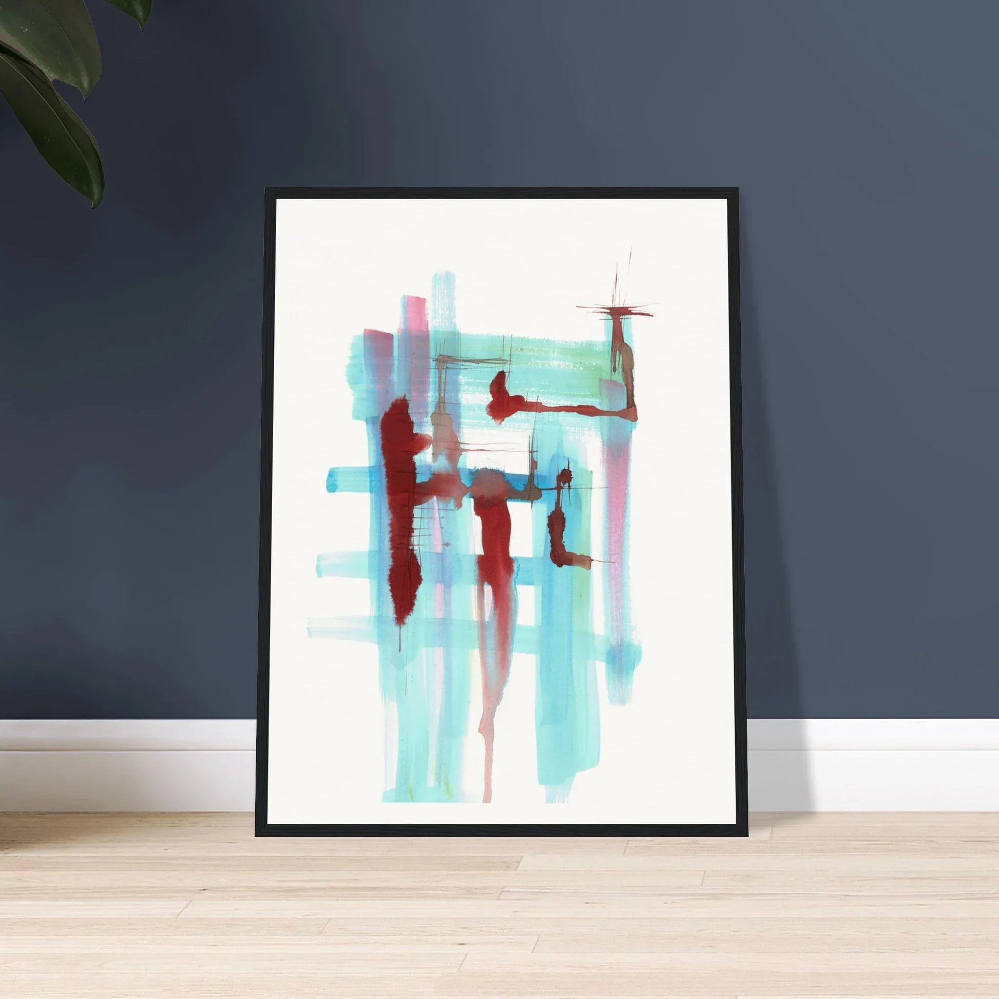Affiche Encadrée Museum-Quality Matte Paper Wooden Framed Strutures Liquides - Laure Leprince - Artiste Peintre
