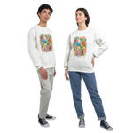 Sweatshirt Unisexe Classique Jardin Lumineux – Impression Artistique Multicolore | Premium Cotton Blend - Laure Leprince - Artiste Peintre