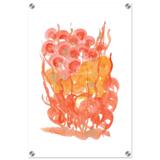 Impression sur acrylique brillante Sunrice Flora| Art contemporain par Laure Leprince - Laure Leprince - Artiste Peintre