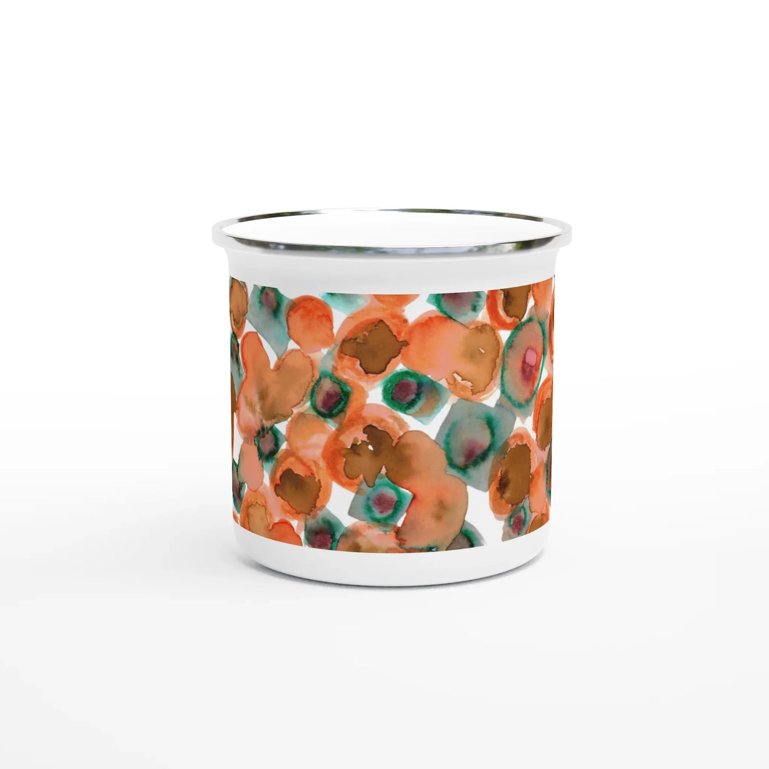 Mug en émail blanc 35 cl Constellation D'ambre – Léger, vintage et résistant - Laure Leprince - Artiste Peintre