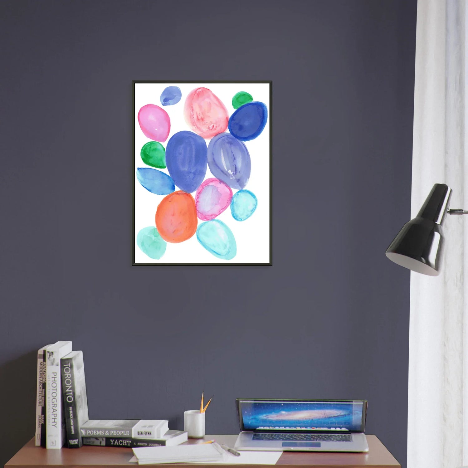 Classic Semi-Glossy Paper Metal Framed Poste Galets Chromatiques - Laure Leprince - Artiste Peintre