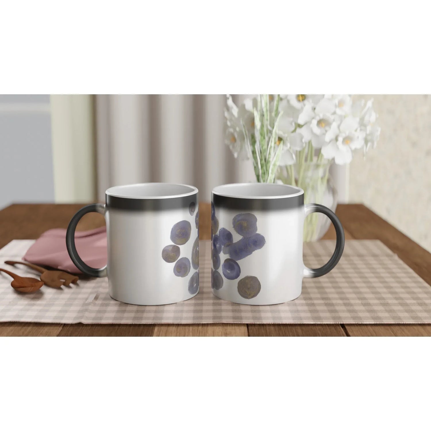 Mug magique en céramique 325 ml Sphères – Révèlez votre motif à la chaleur - Laure Leprince - Artiste Peintre