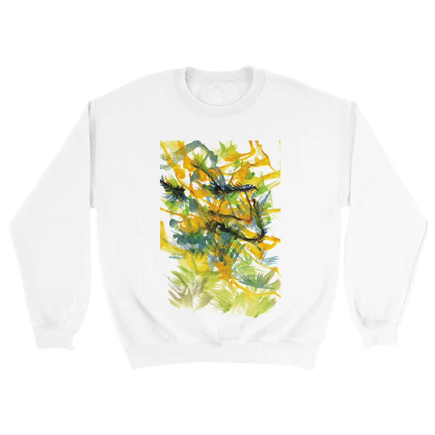 Sweatshirt Unisexe Classique Tempête Solaire – Impression Artistique Multicolore | Premium Cotton Blend - Laure Leprince - Artiste Peintre