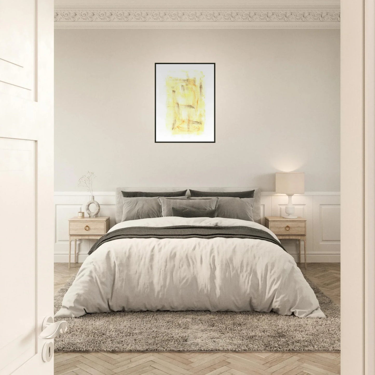 Classic Semi-Glossy Paper Metal Framed Post Golden Haze - Laure Leprince - Artiste Peintre