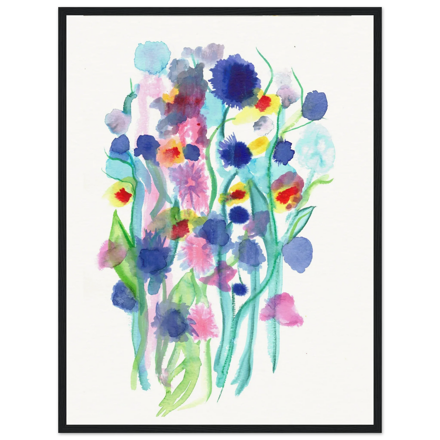 Affiche Encadrée Museum-Quality Matte Paper Wooden Framed Jardin Chromatique - Laure Leprince - Artiste Peintre