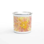 Mug en émail blanc 35 cl Solar Bloom – Léger, vintage et résistant - Laure Leprince - Artiste Peintre