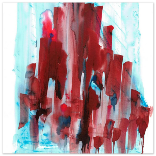 Abstract Cityscape Watercolor Art Print RDJ3-1 – Premium Matte Paper Poster in various sizes - Laure Leprince - Artiste Peintre