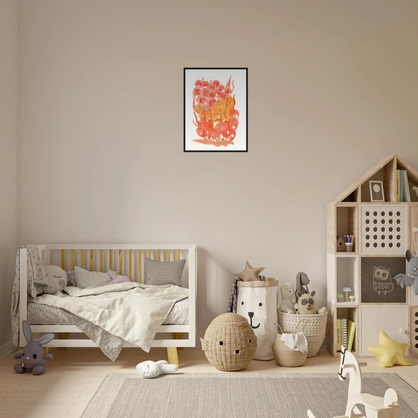 Affiche Encadrée Museum-Quality Matte Paper Wooden Framed Sunrice Floral - Laure Leprince - Artiste Peintre