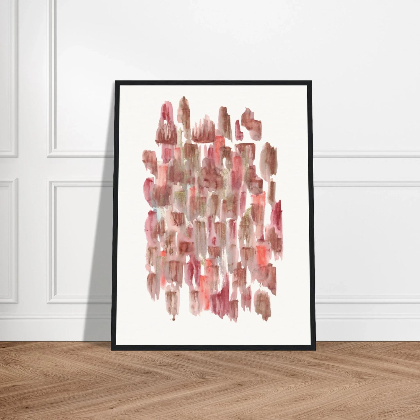 Affiche Encadrée Museum-Quality Matte Paper Wooden Framed Terracotta Waves - Laure Leprince - Artiste Peintre