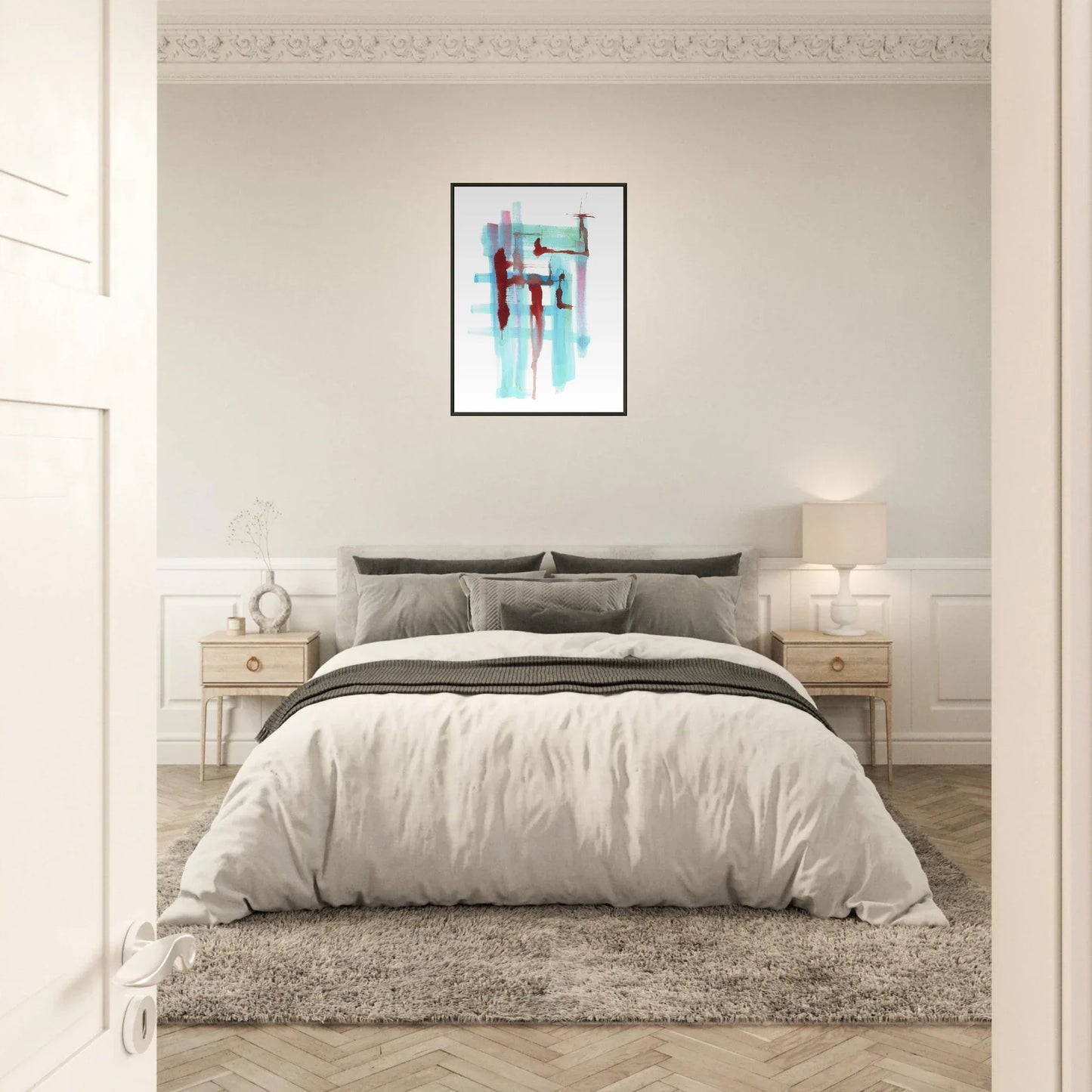 Classic Semi-Glossy Paper Metal Framed Poste Structures Liquides - Laure Leprince - Artiste Peintre