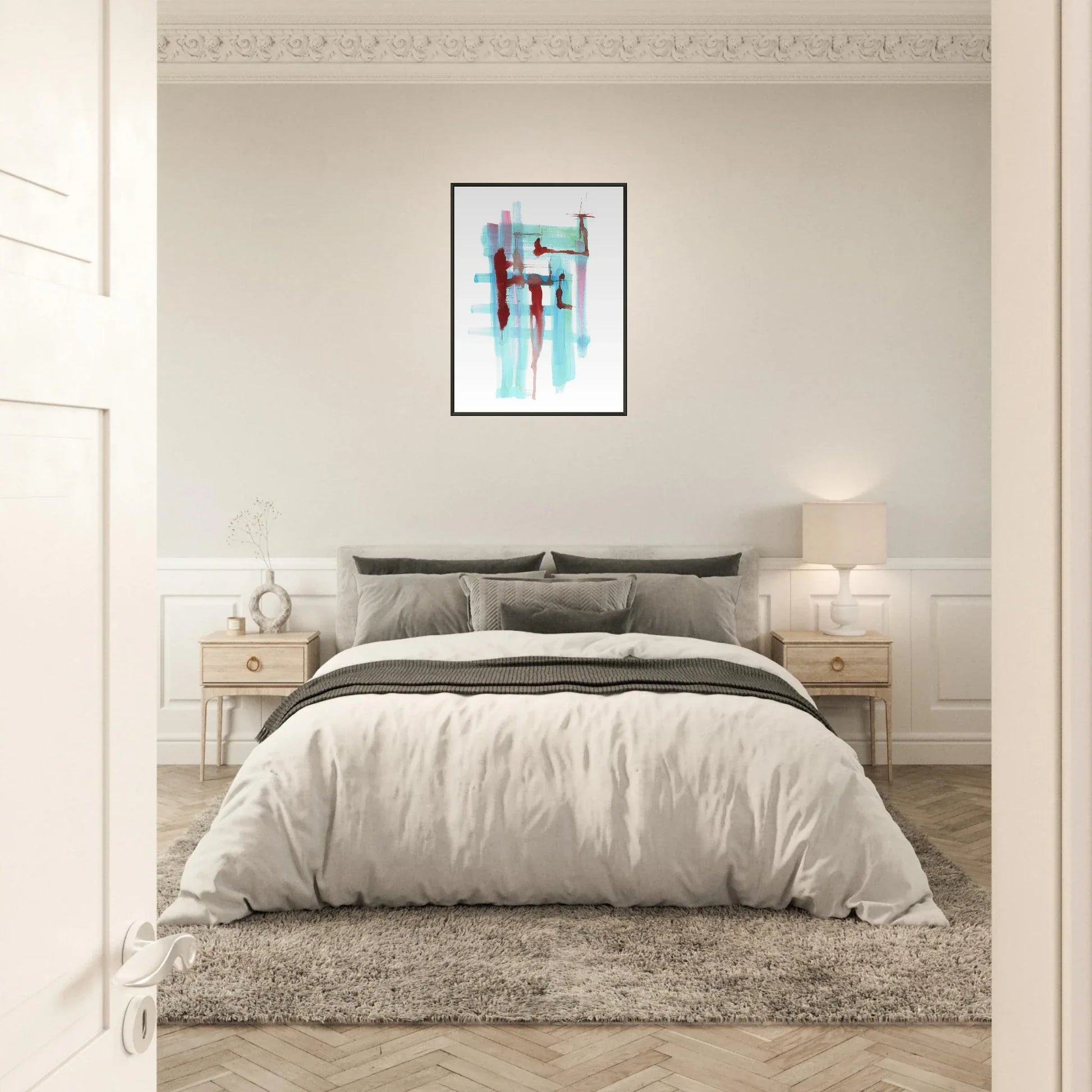 Classic Semi-Glossy Paper Metal Framed Poste Structures Liquides - Laure Leprince - Artiste Peintre