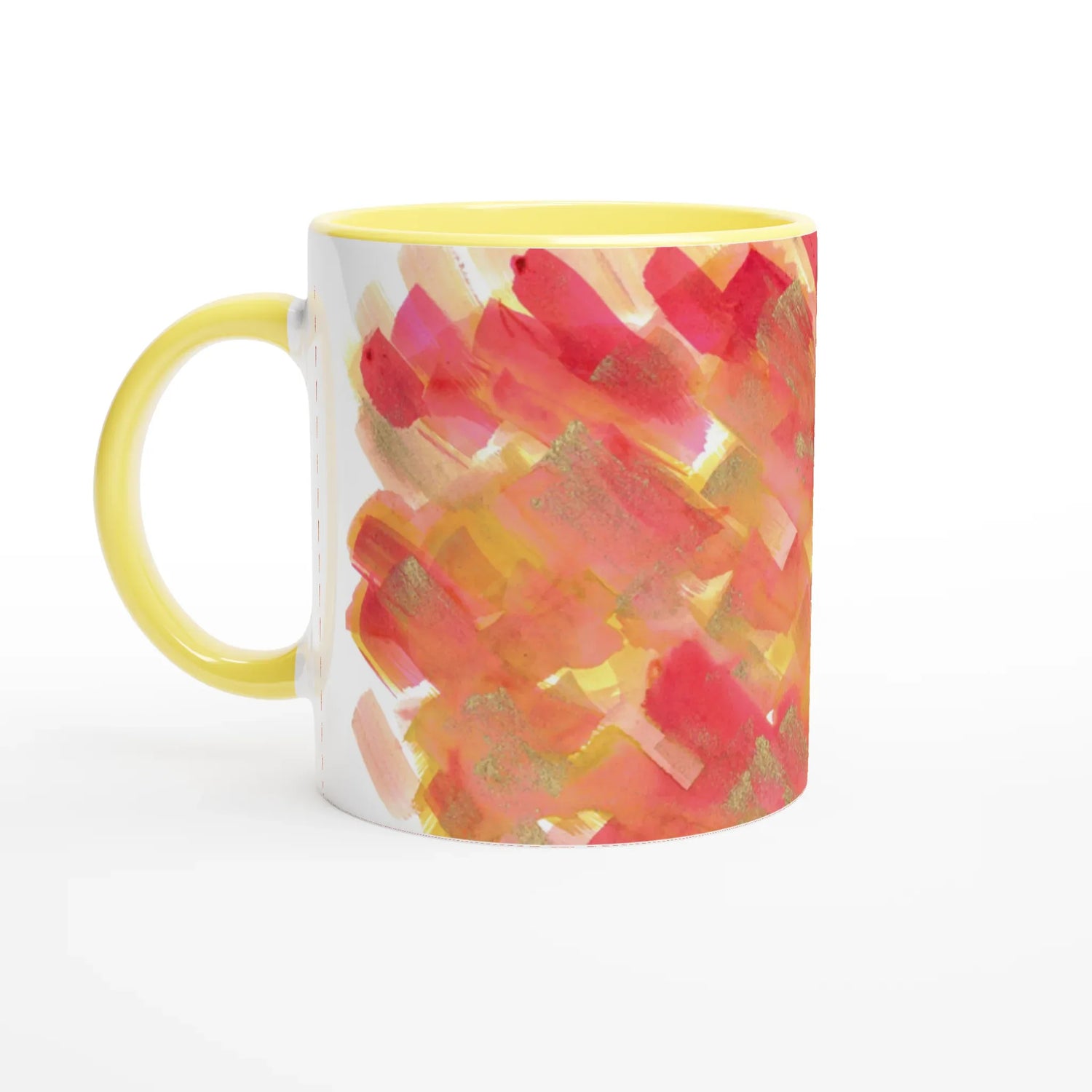 Mug 11oz - 325 ml - Ceramic Mug with Color Inside Sunset Ember - Laure Leprince - Artiste Peintre