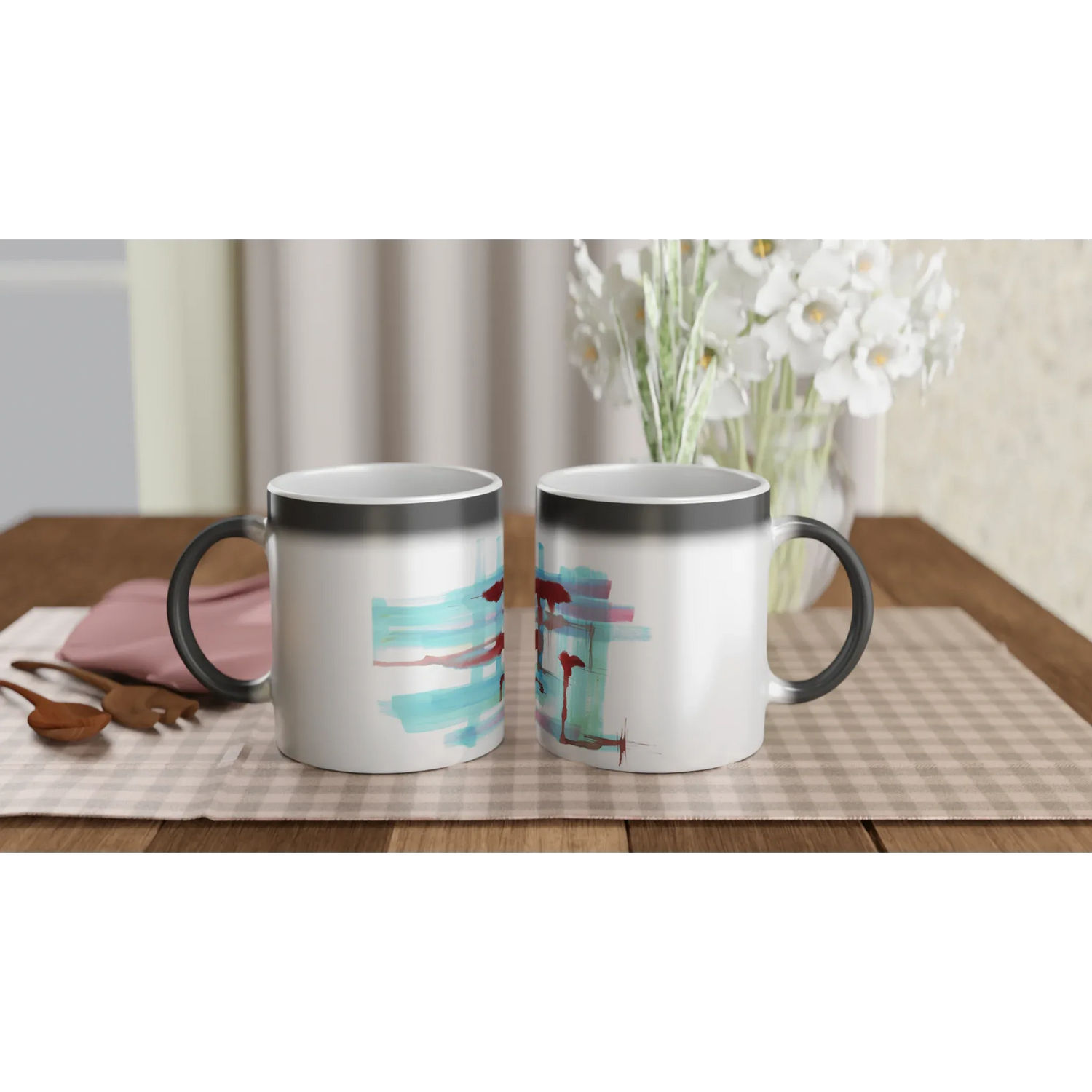 Mug magique en céramique 325 ml Structures Liquides – Révèlez votre motif à la chaleur - Laure Leprince - Artiste Peintre