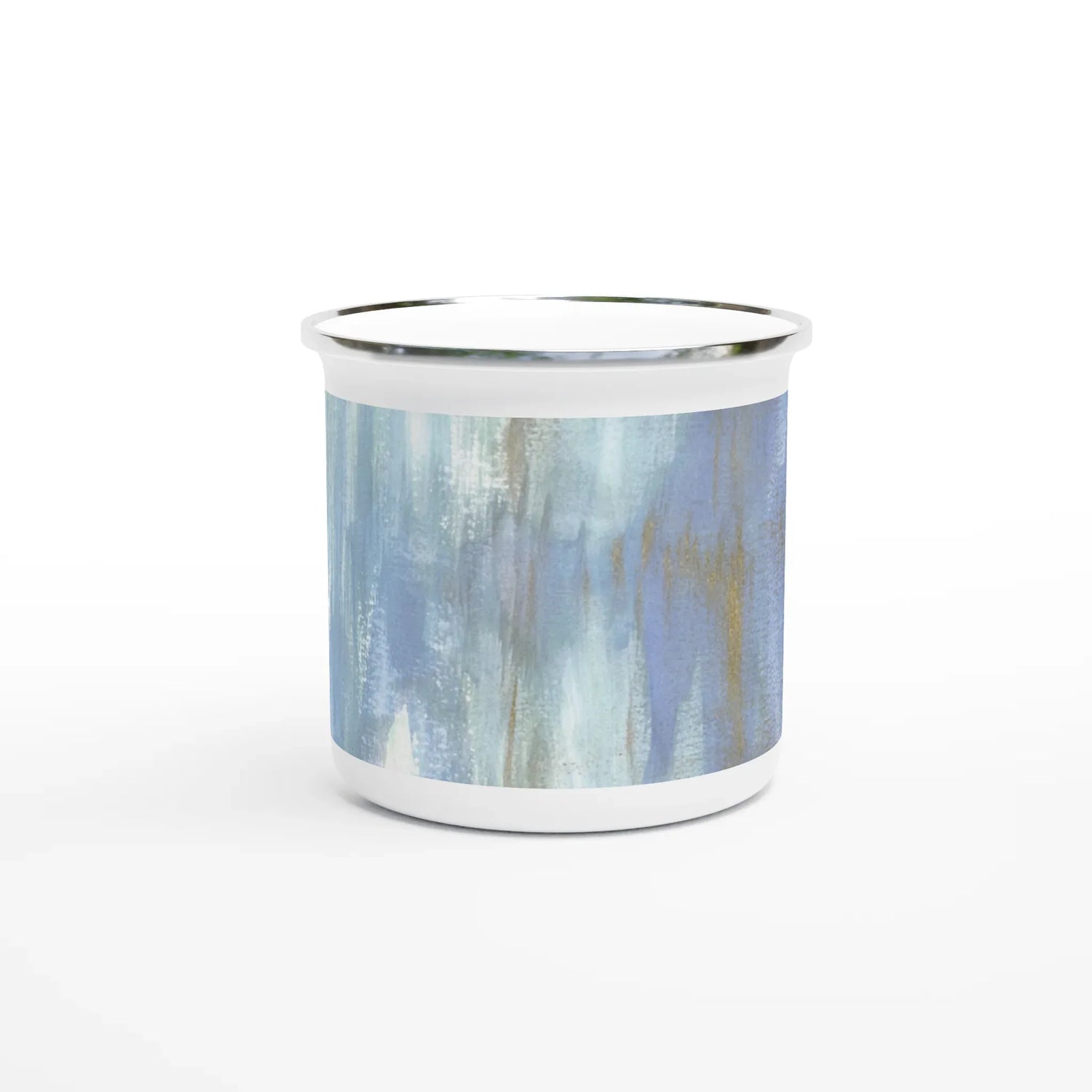 Mug en émail blanc 35 cl Silent Water – Léger, vintage et résistant - Laure Leprince - Artiste Peintre