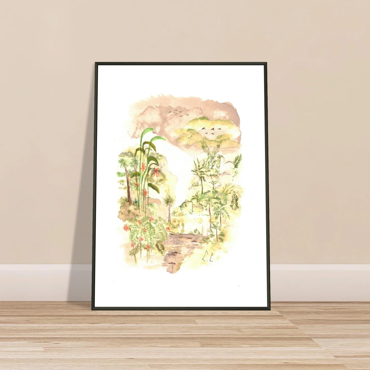 Classic Semi-Glossy Paper Metal Framed Poster Jungle - Laure Leprince - Artiste Peintre