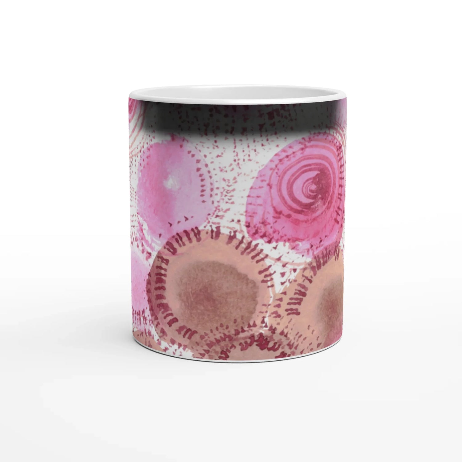 Mug magique en céramique 325 ml Rose– Révèlez votre motif à la chaleur - Laure Leprince - Artiste Peintre