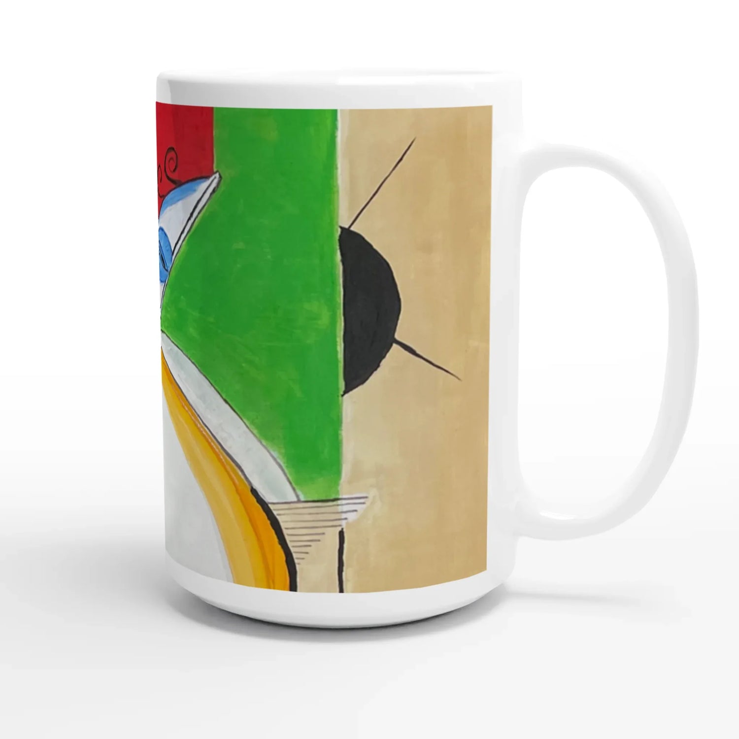 Mug en céramique blanche 44 cl – Grand format, design et qualité durable - Laure Leprince - Artiste Peintre