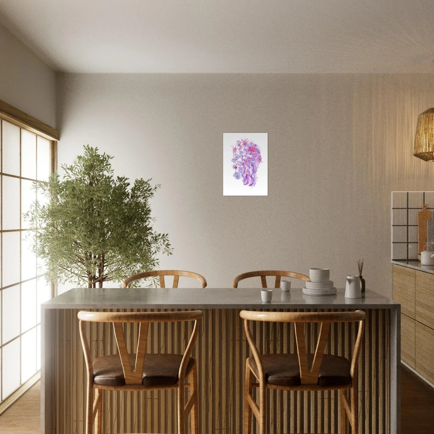 Affiche premium sur papier mat Nebuleuse Pourpre – Art mural de qualité supérieure - Laure Leprince - Artiste Peintre