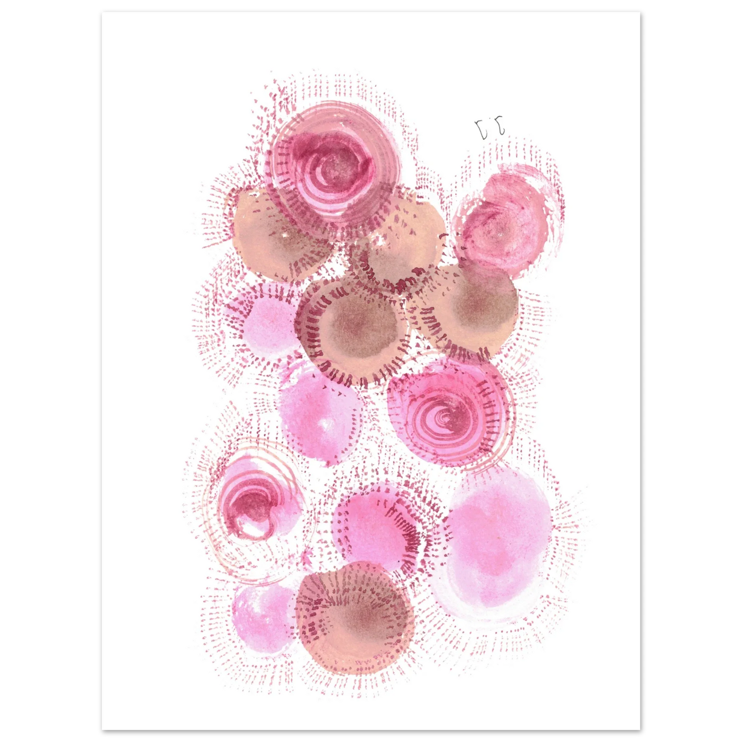 Affiche premium sur papier mat Rose – Art mural de qualité supérieure - Laure Leprince - Artiste Peintre