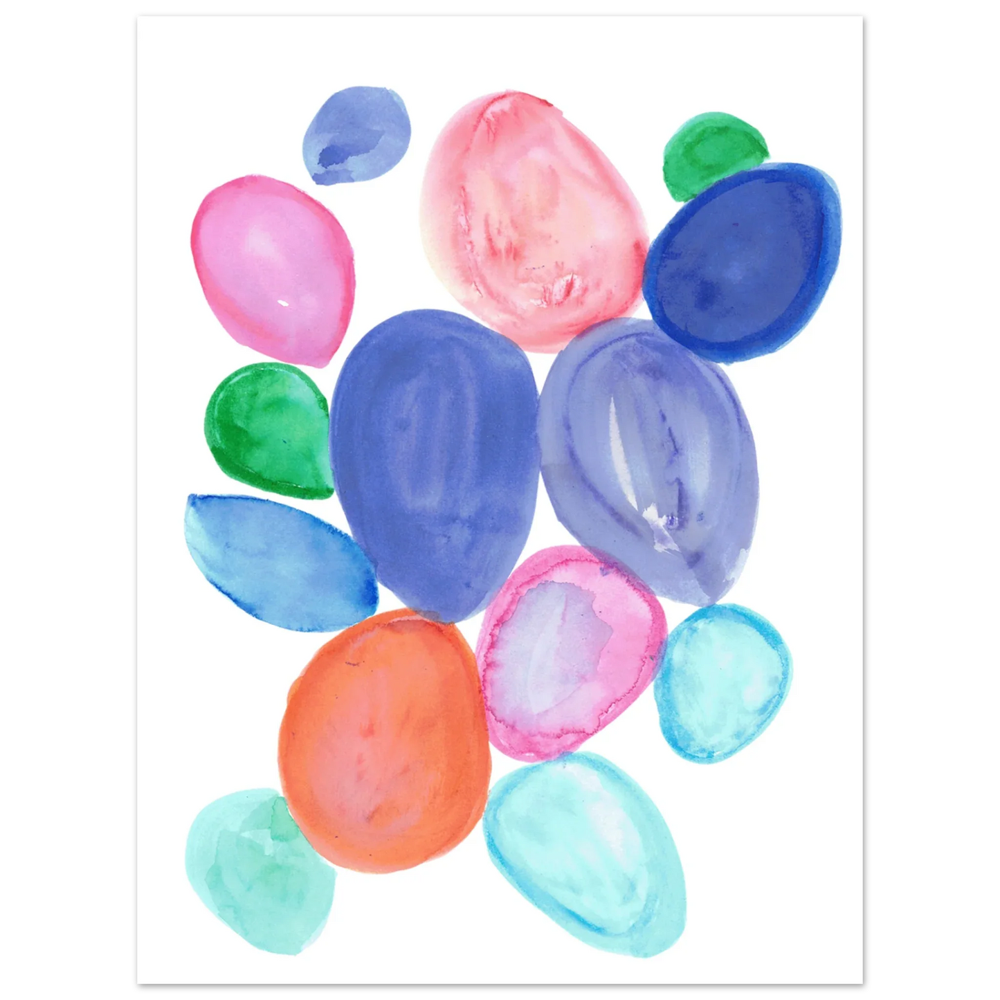 Affiche premium sur papier mat Galets Chromatiques – Art mural de qualité supérieure - Laure Leprince - Artiste Peintre