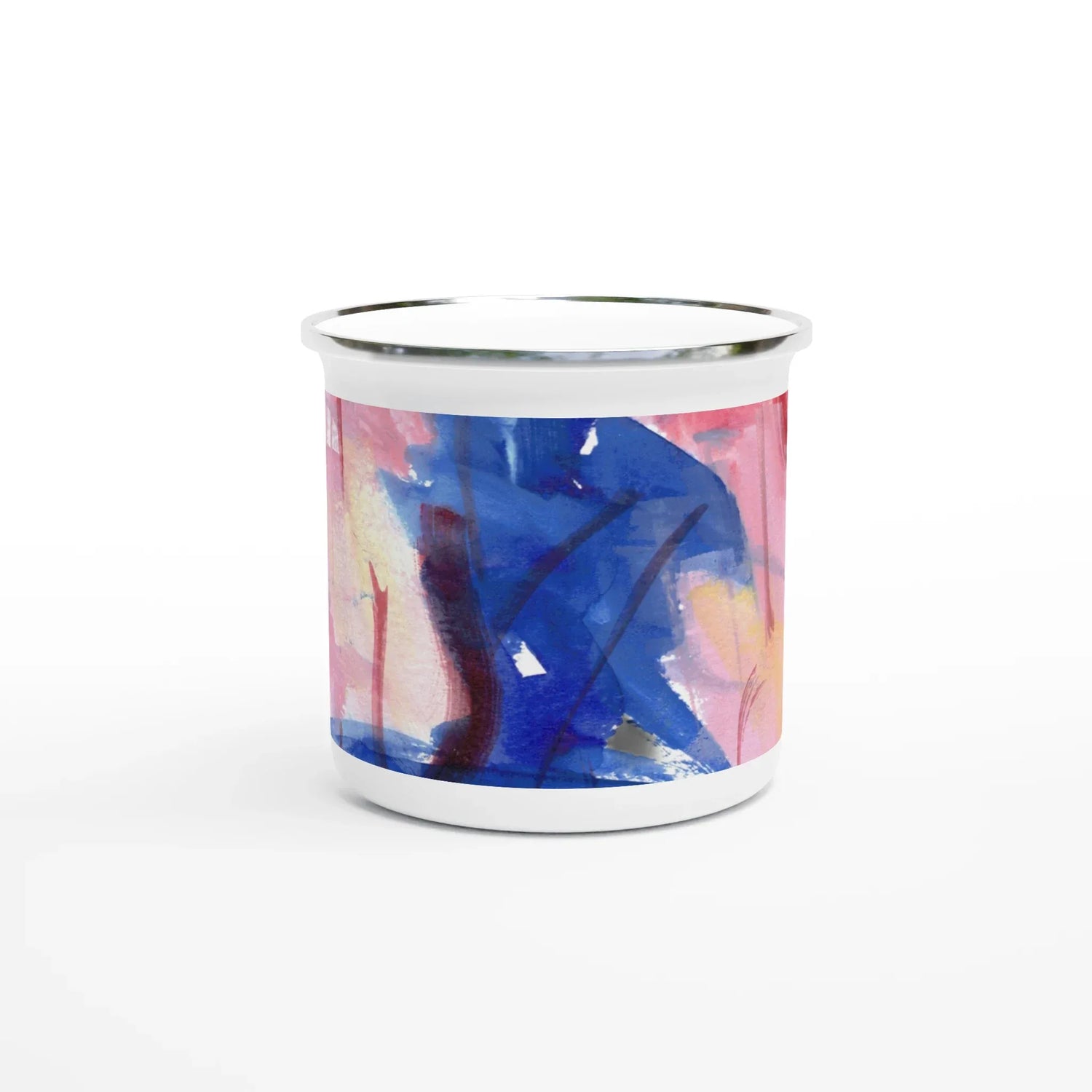 Mug en émail blanc 35 cl City Midnight Siren – Léger, vintage et résistant - Laure Leprince - Artiste Peintre