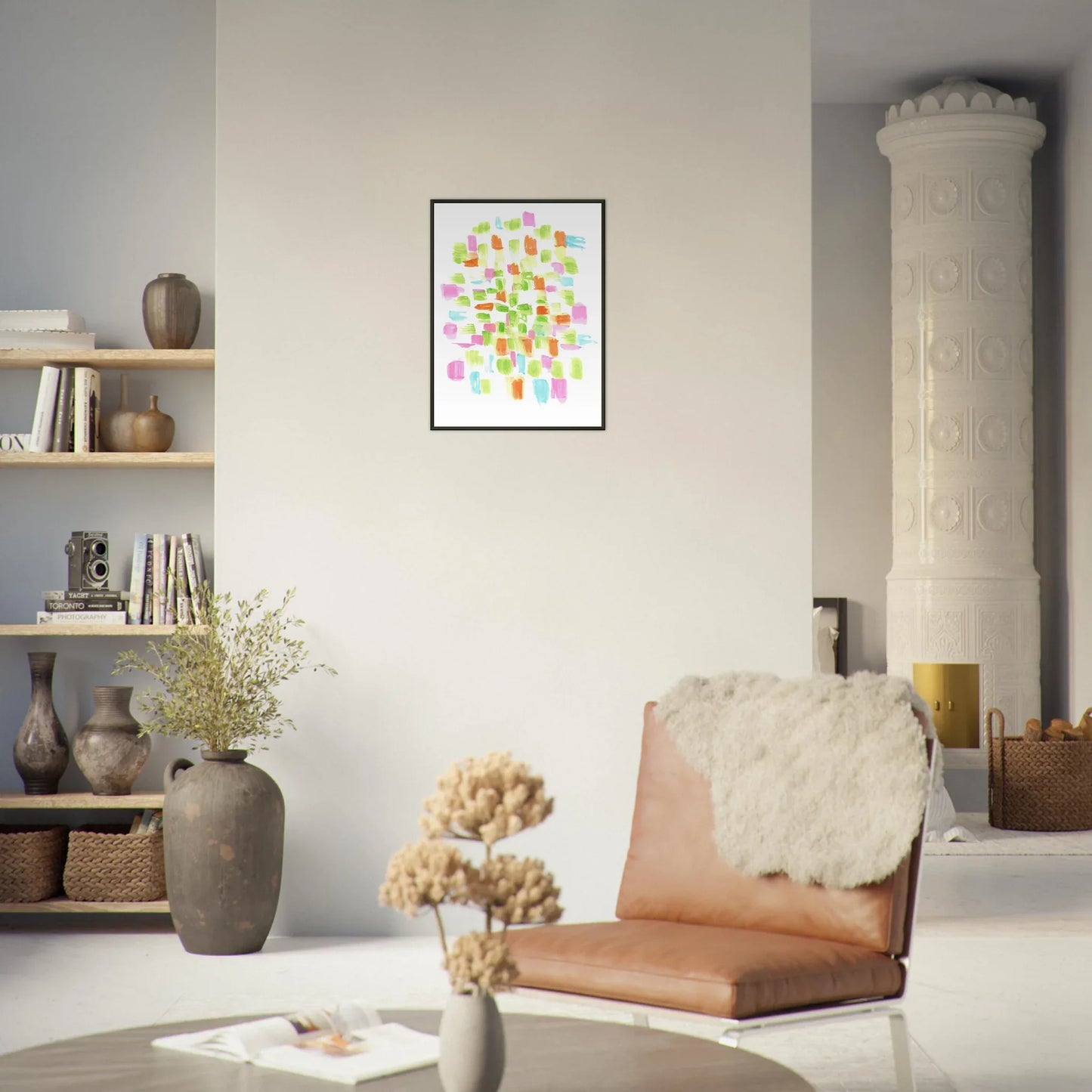 Classic Semi-Glossy Paper Metal Framed Poster Pastel Mosaïc - Laure Leprince - Artiste Peintre