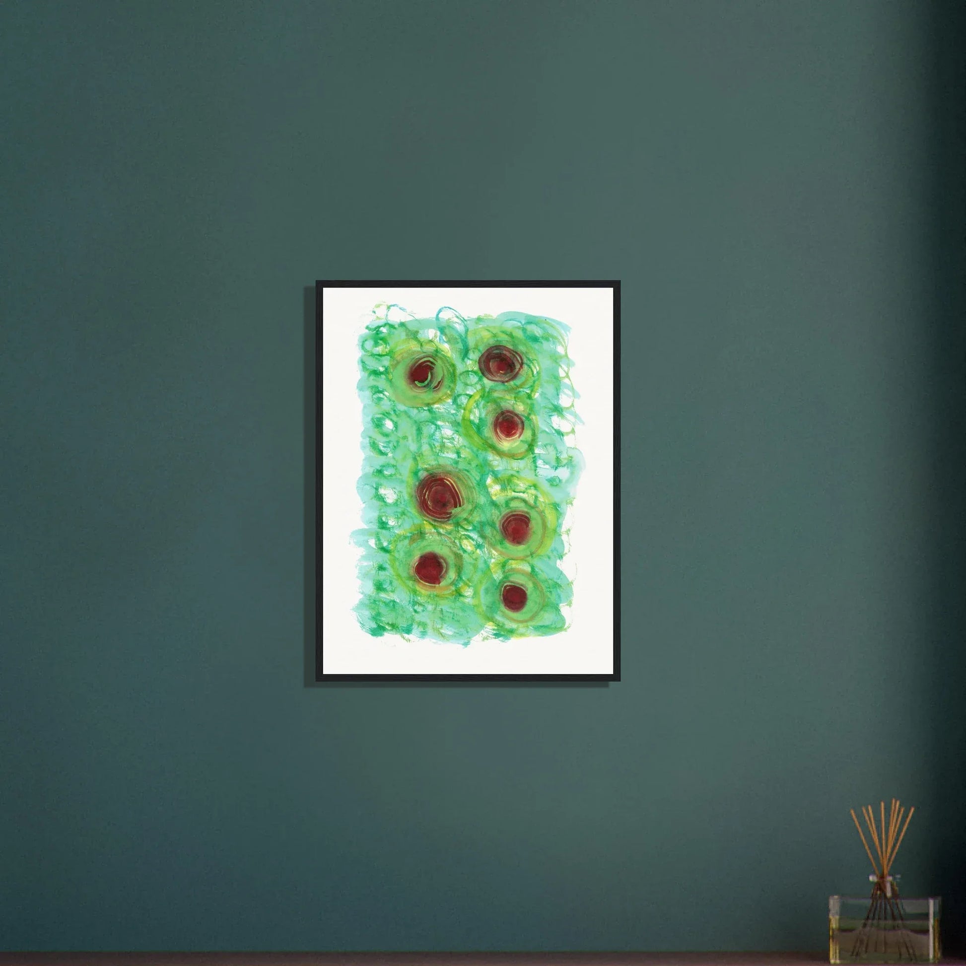 Affiche Encadrée Museum-Quality Matte Paper Wooden Framed Green Echo - Laure Leprince - Artiste Peintre