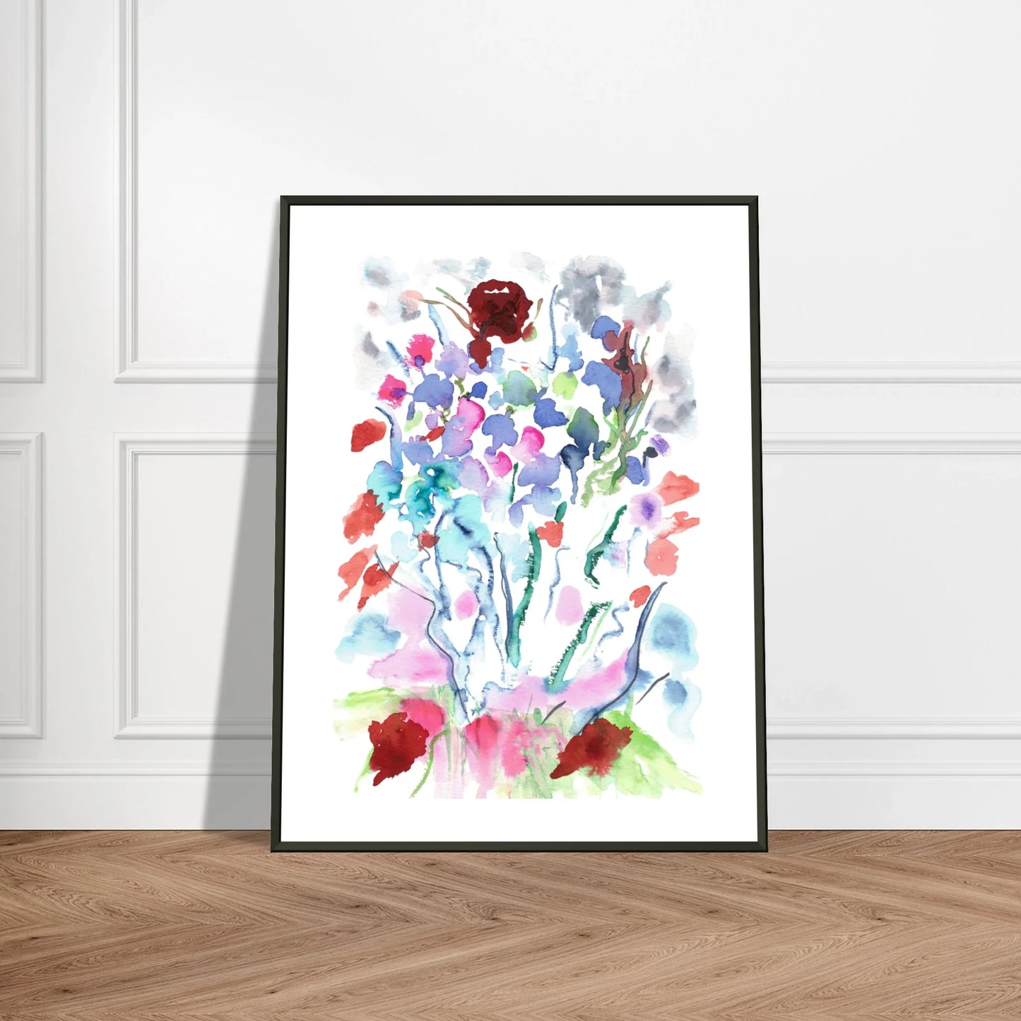 Classic Semi-Glossy Paper Metal Framed Poster Floral - Laure Leprince - Artiste Peintre